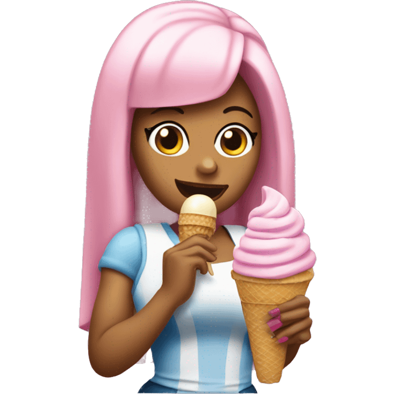 Nicki Minaj holding ice cream emoji