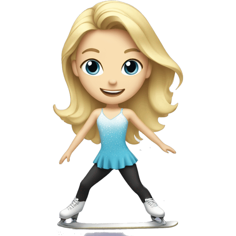 Blonde girl figure skating emoji