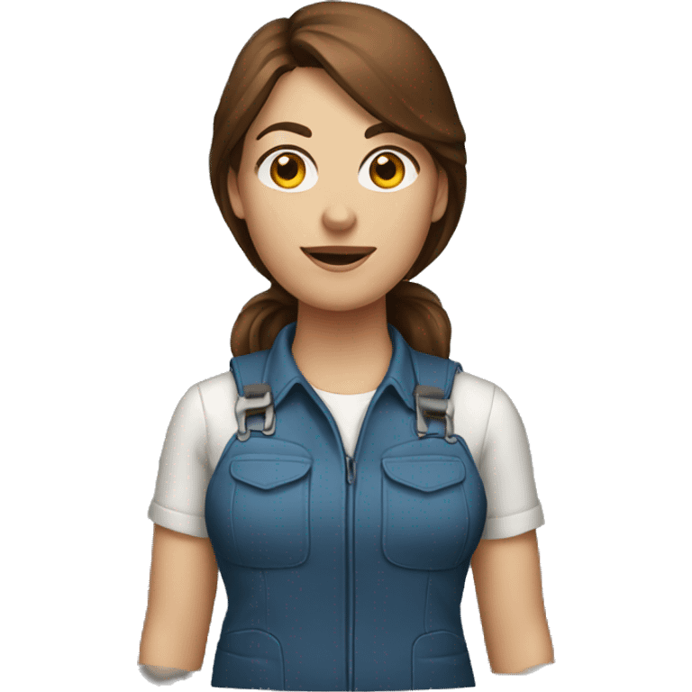 Female Mechanic whit Brown hair emoji