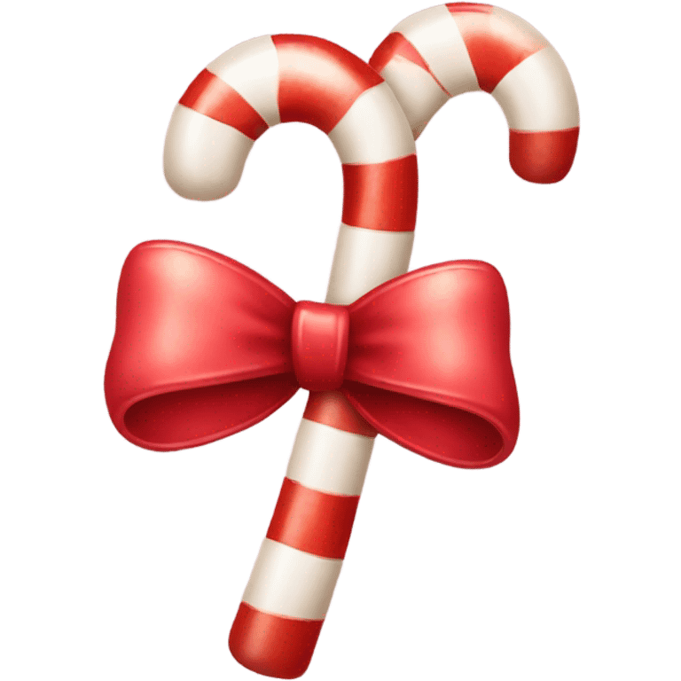 Candy cane with bow emoji