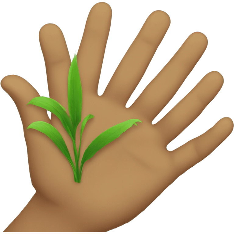 a hand touching grass emoji