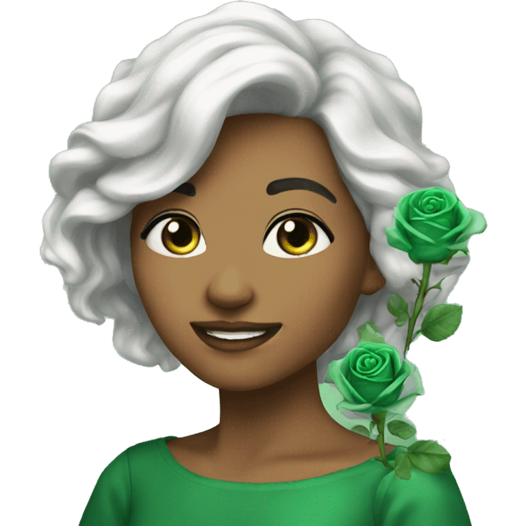 Emerald roses emoji