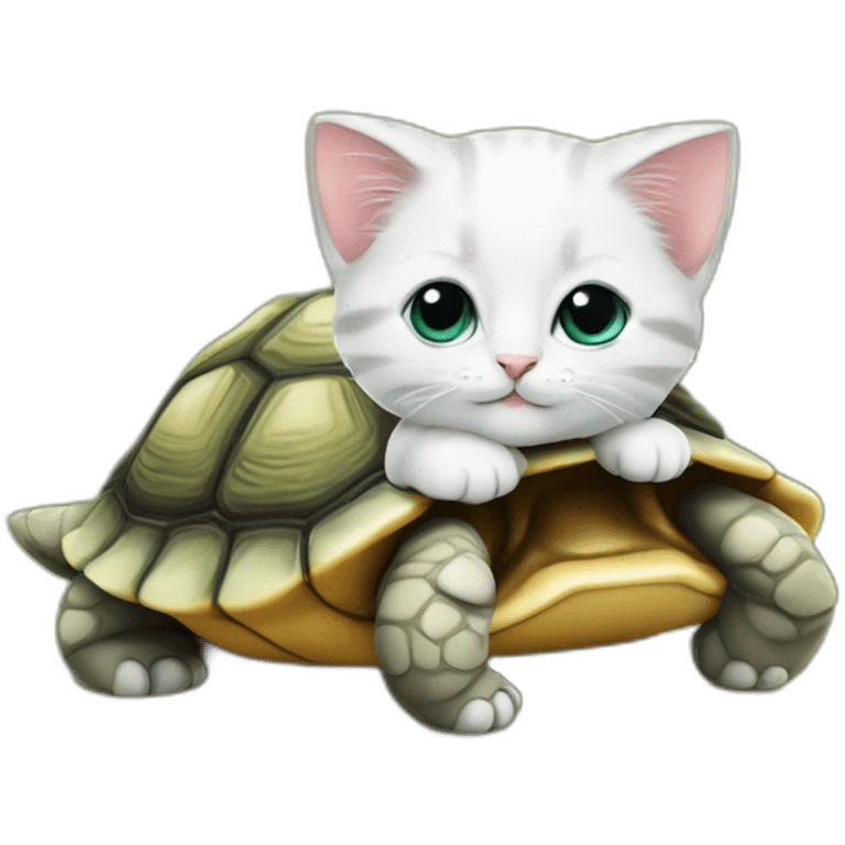 chaton sur tortue emoji