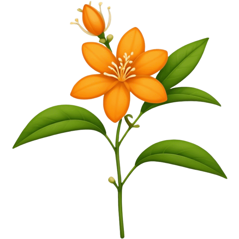 single Orange Jasmine, straight stem emoji