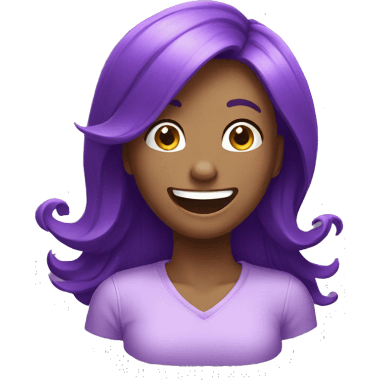 Purple girl LAUGH emoji