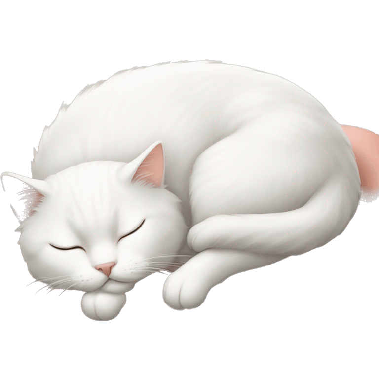 White cat sleeping emoji