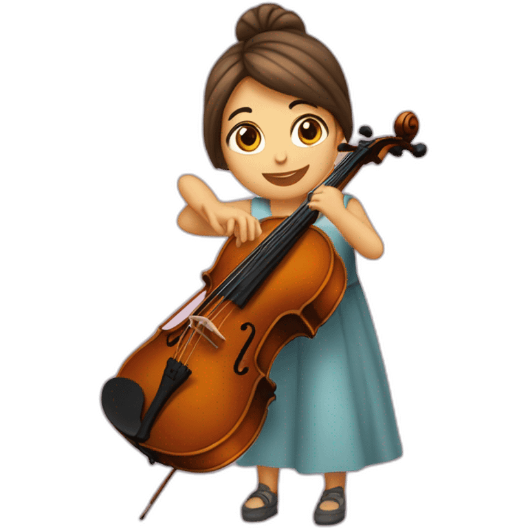 Fille qui joue du Violoncelle emoji