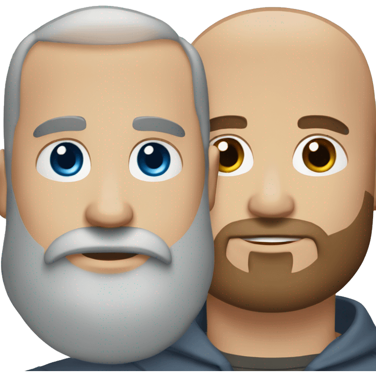 medium beard, blue eyes, close shaved hair, brown hair, round face emoji