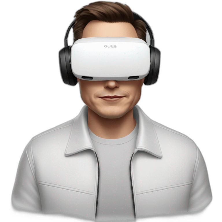 Elon musk with oculus quest 2 white headset emoji