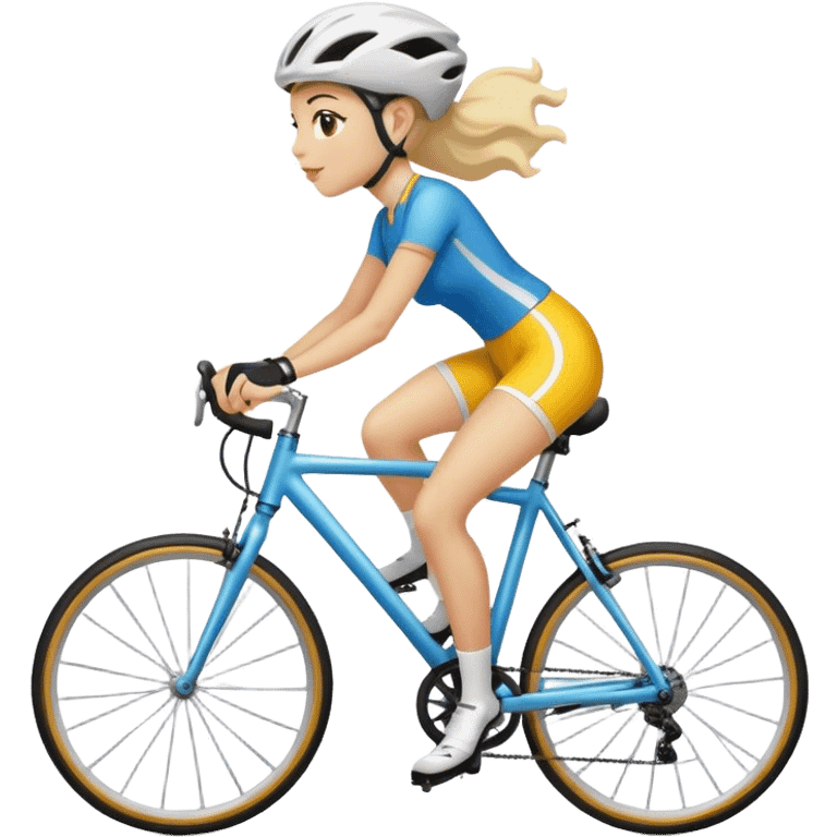 Girl cycling  emoji