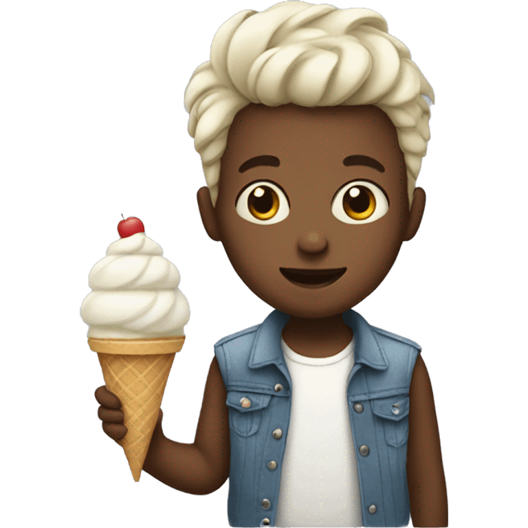 A boy with ice cream hair emoji