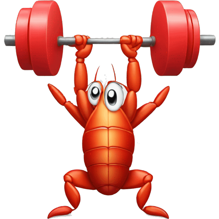 lobster lifting weights emoji