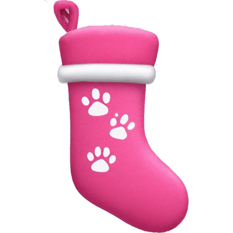 Pink paw print Christmas stocking emoji