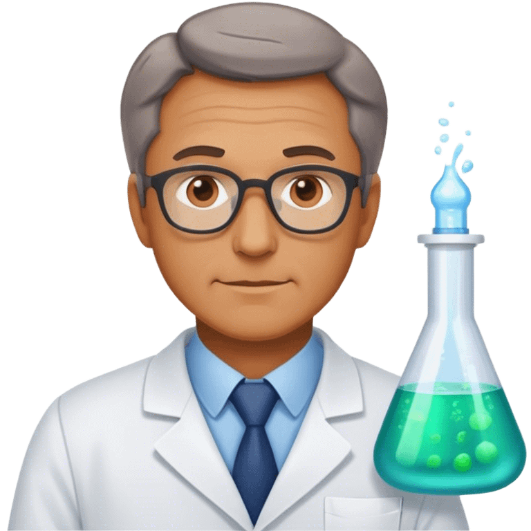 scientist middle age man photorealistic emoji