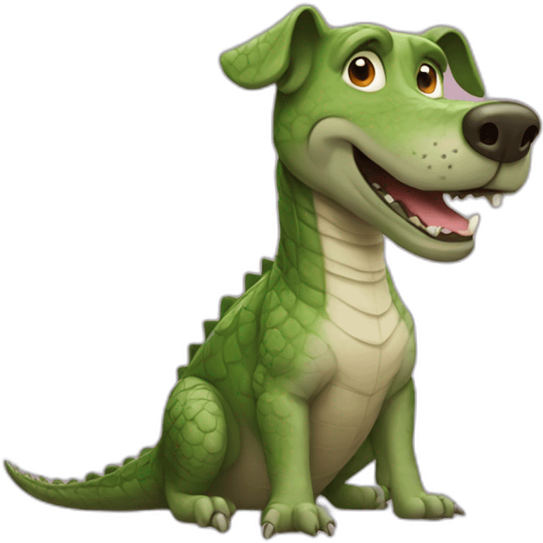 Chien sur un crocodile emoji