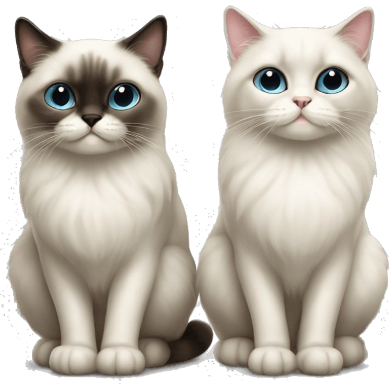 Two cat Cute and creepy sacred of birman emoji