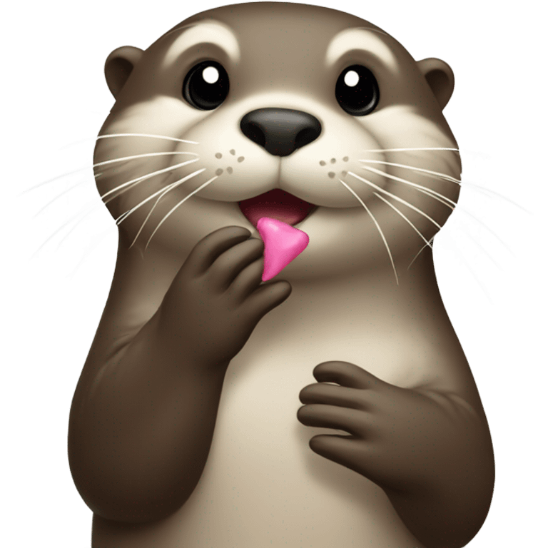 Otter blowing a kiss emoji