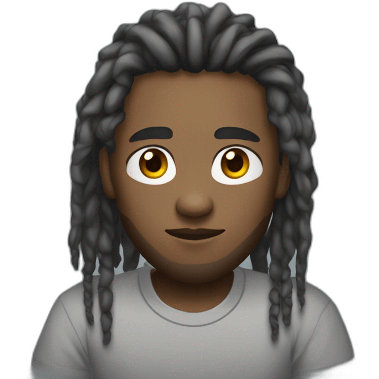 young black male with black long length dreadlocks with middle part and brown eyes and a shadow beard, wearing grey T-shirt,while having crossed arms and having silver rolex on wrist emoji