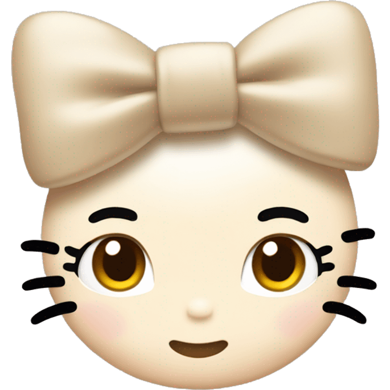 Hello kitty with a beige bow on her head emoji