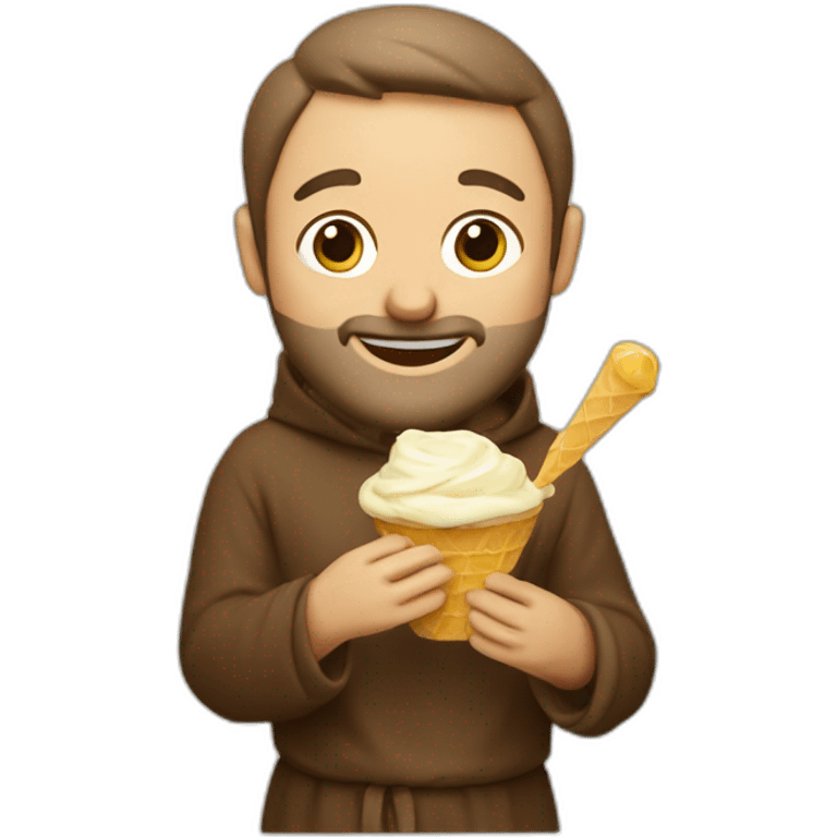 Francis of Assisi eating gelato emoji