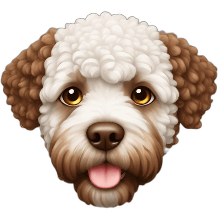 A Lagotto Romagnolo with a brown head  emoji