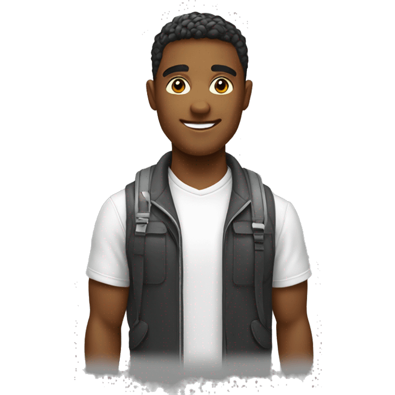 Handsome tech student in summer emoji