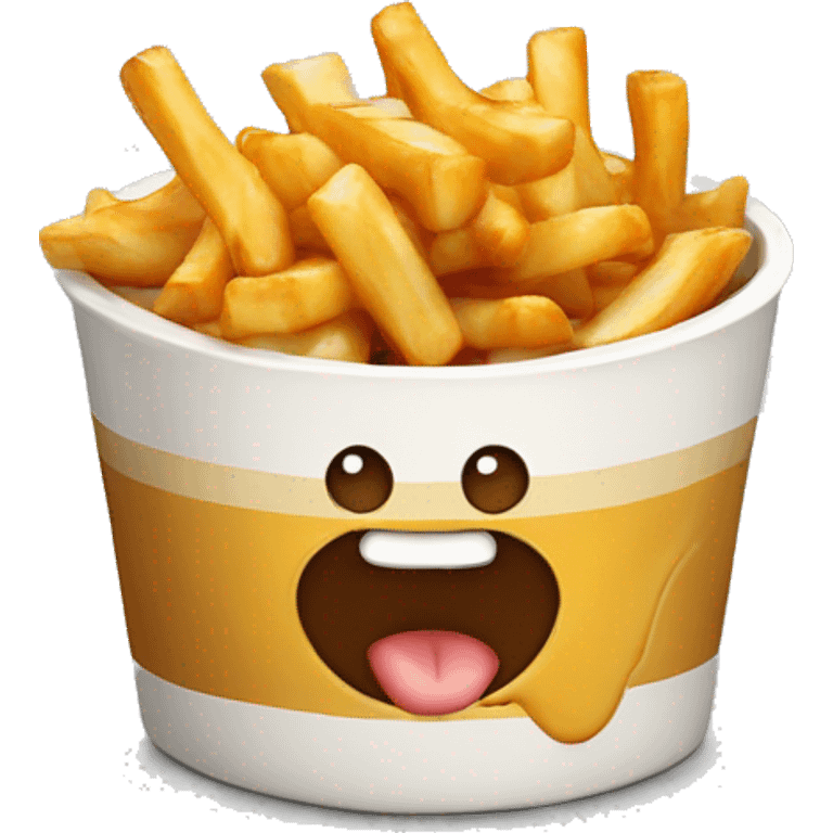 Poutine qui mange une poutine emoji