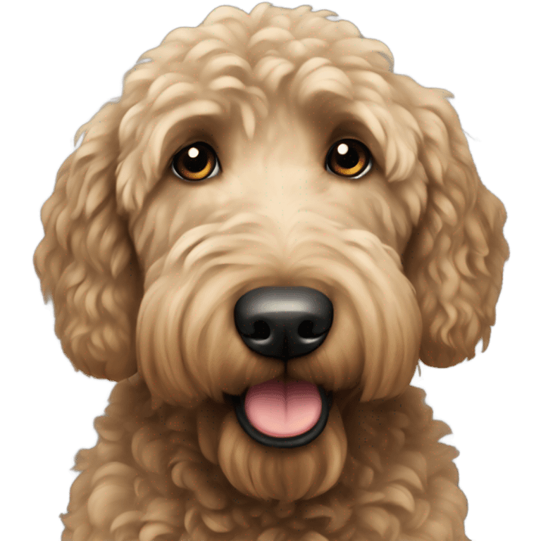 Bald black golden doodle emoji