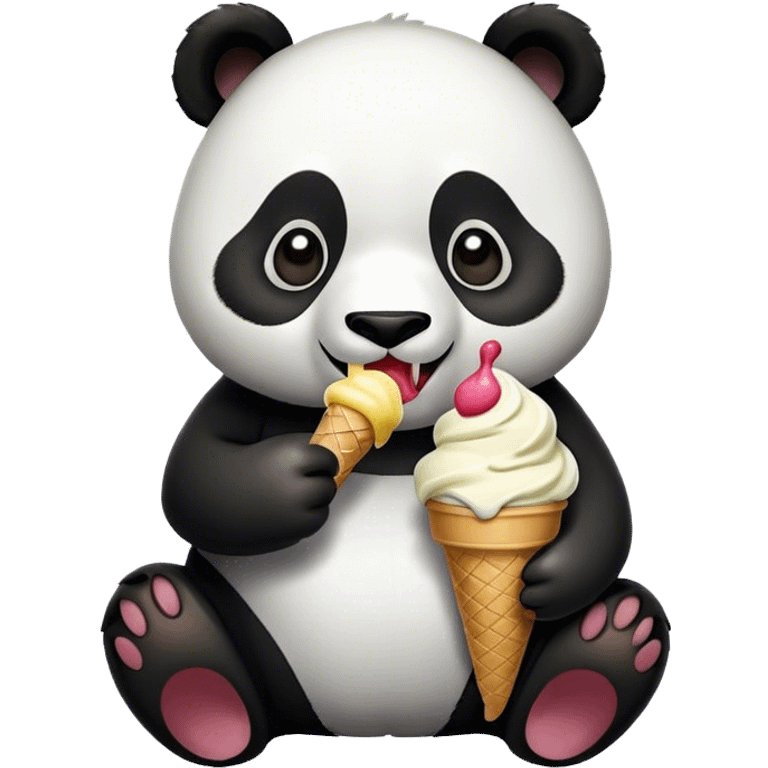 Panda eating ice cream emoji