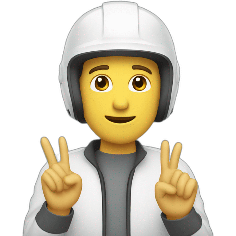 Man wearing helmet doing the 🤷🏼 gesture emoji