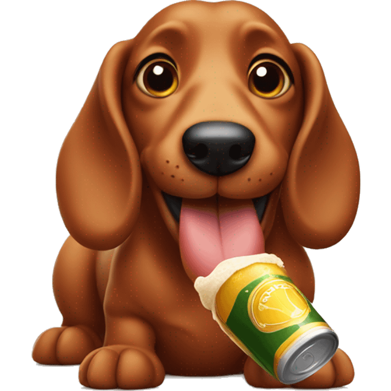 Sausage dog with a beer emoji