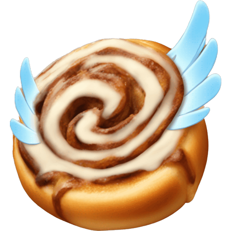 Cinnamon roll with wings emoji