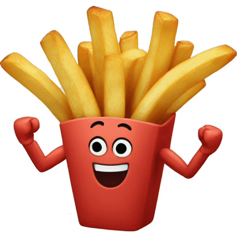 Fries with strong arms emoji