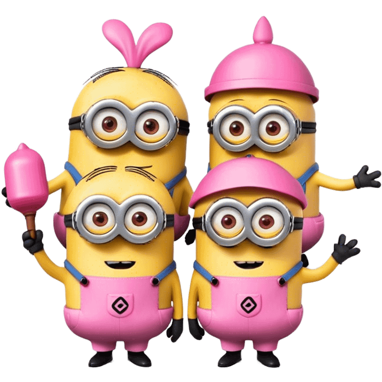 Minions usando rosa emoji