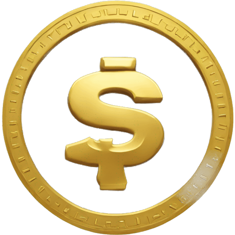 gold coin with "S" symbol on it emoji