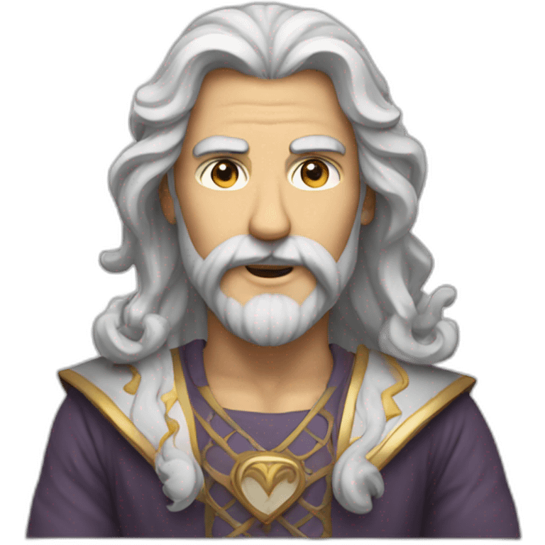 God, man with long hair, beard and white mustache emoji