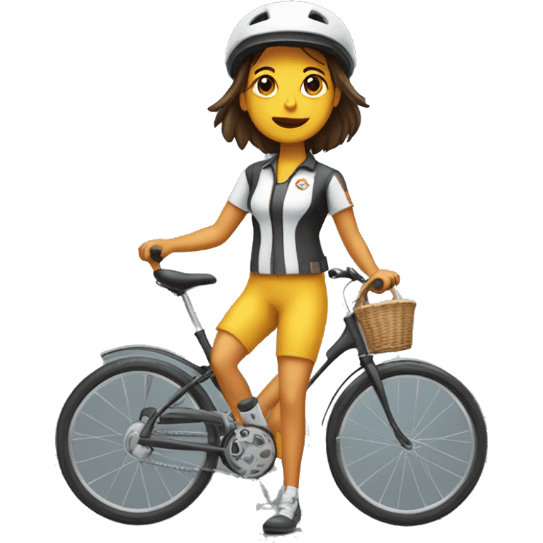 Chica coqueta en bicicleta  emoji