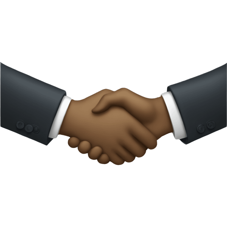 two people shaking hands with suits emoji