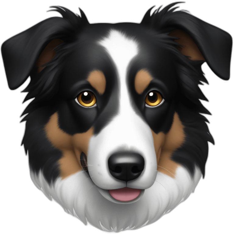 Black-and-white-Border-collie-with-black-spot-near-nose emoji