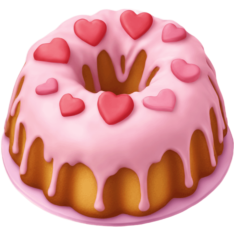 Light pink Valentine’s Day Bundt cake  emoji