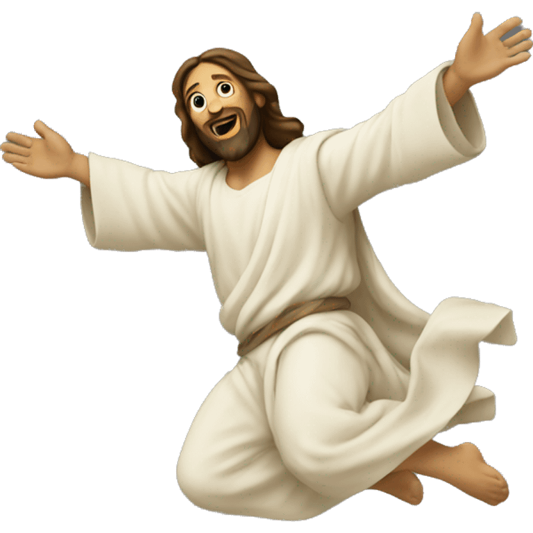 Jesus doing a backflip emoji