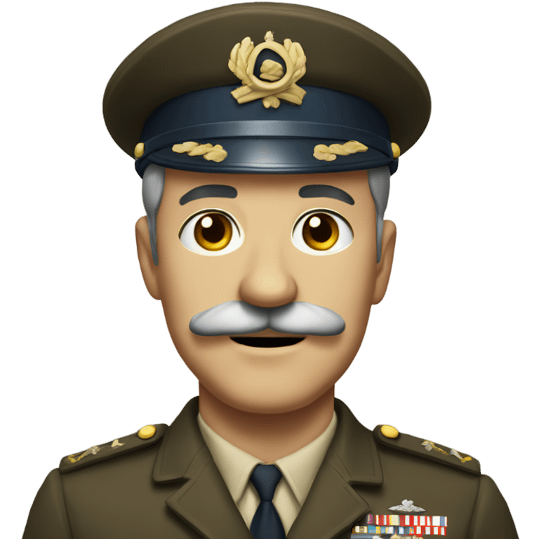  middle aged man with square mustache wearing a wartime uniform emoji