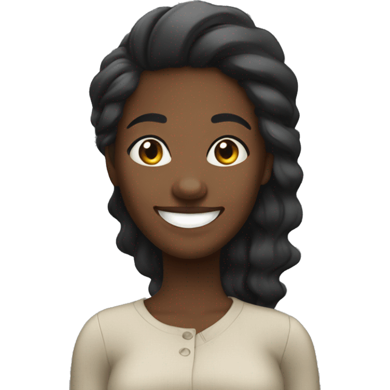 black woman smiling really big emoji