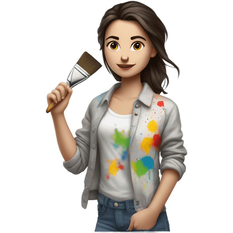 Brunette girl painting  emoji