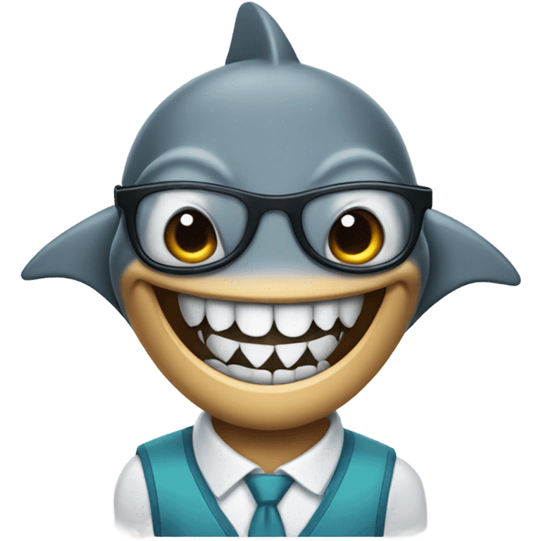 a shark that looks like a nerd emoji