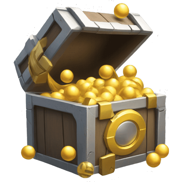 loot box that has gold and pokeballs emoji