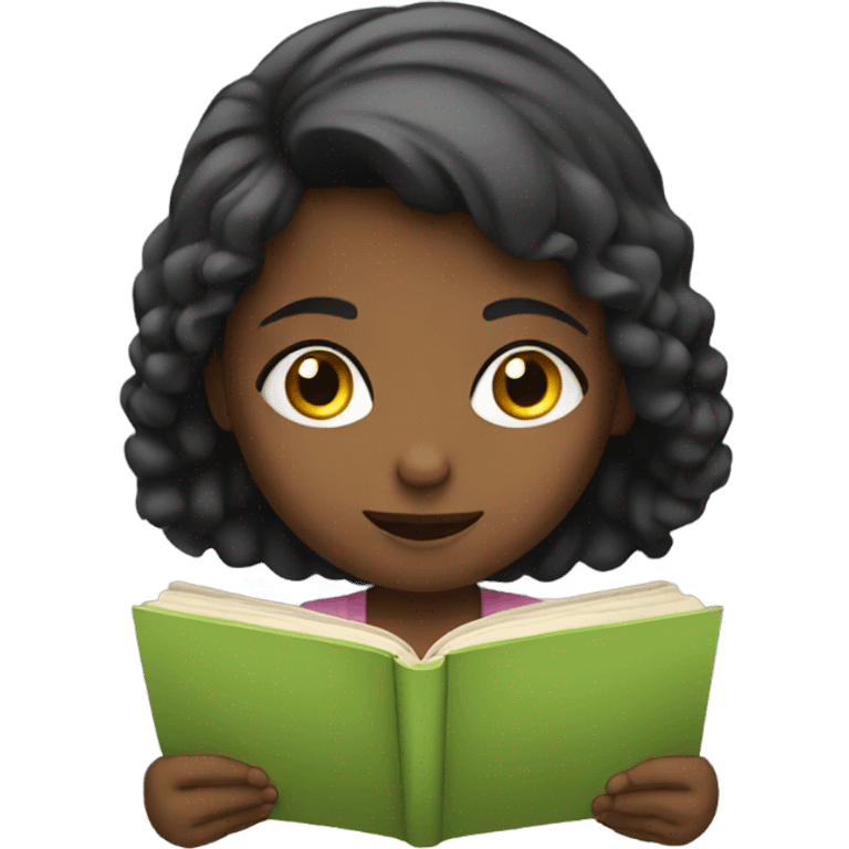 Girl reading emoji