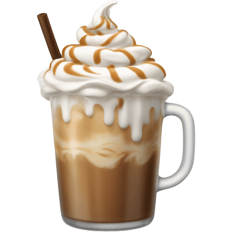 Iced latte with whipped cream emoji