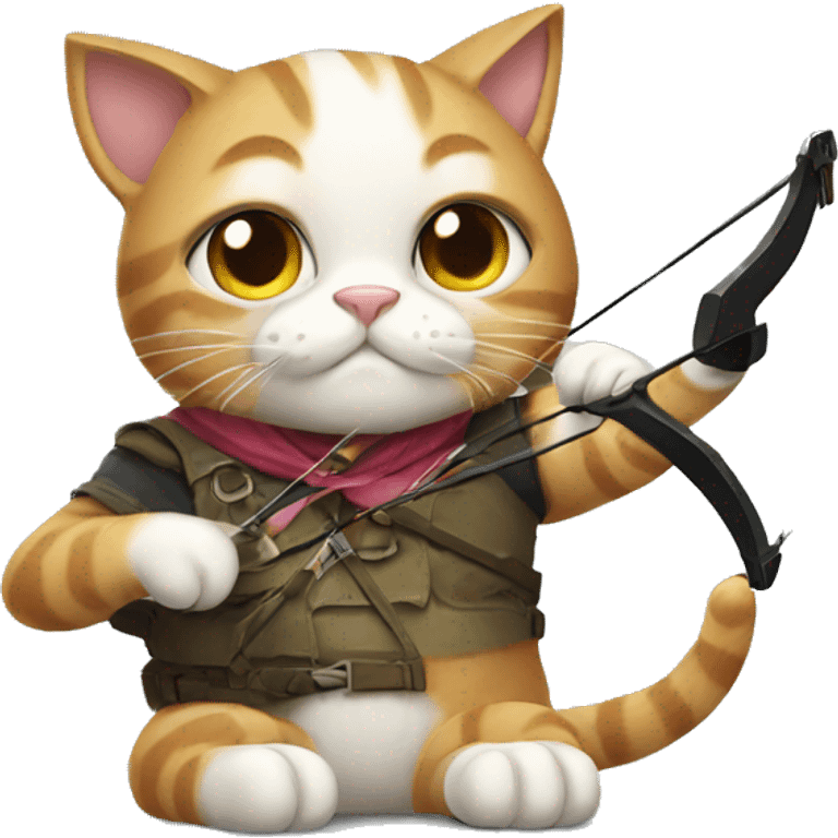 Cat with a cross bow emoji