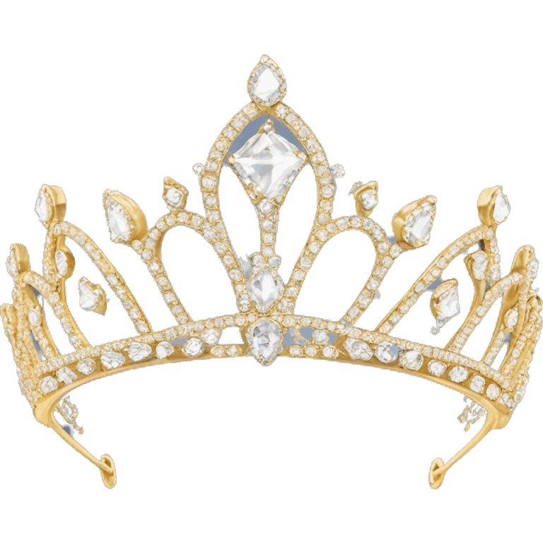 dainty diamond crystal tiara gold emoji